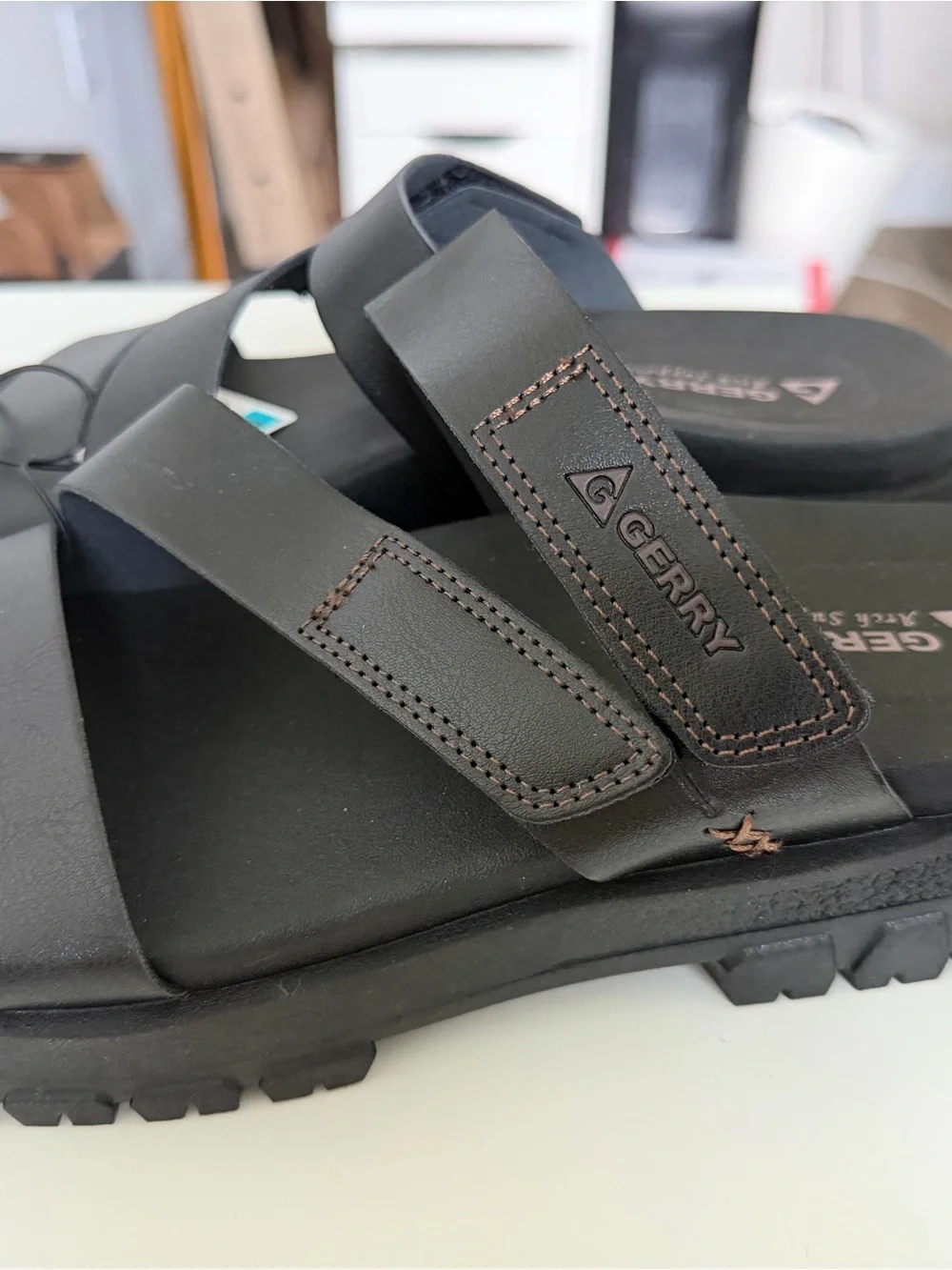 Gerry Weber Black Triple-Strap Kids Slide Sandals